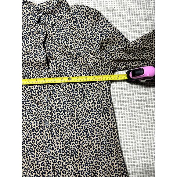 J.Crew Womens S Black & Tan Cheetah Print Professional Tapered Button Down Shirt - Picture 12 of 12